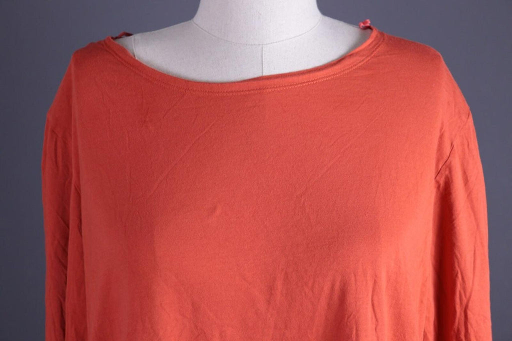 GUDRUN SJODEN Orange Lagenlook Relaxed Long Sleeve Blouson – Size XL