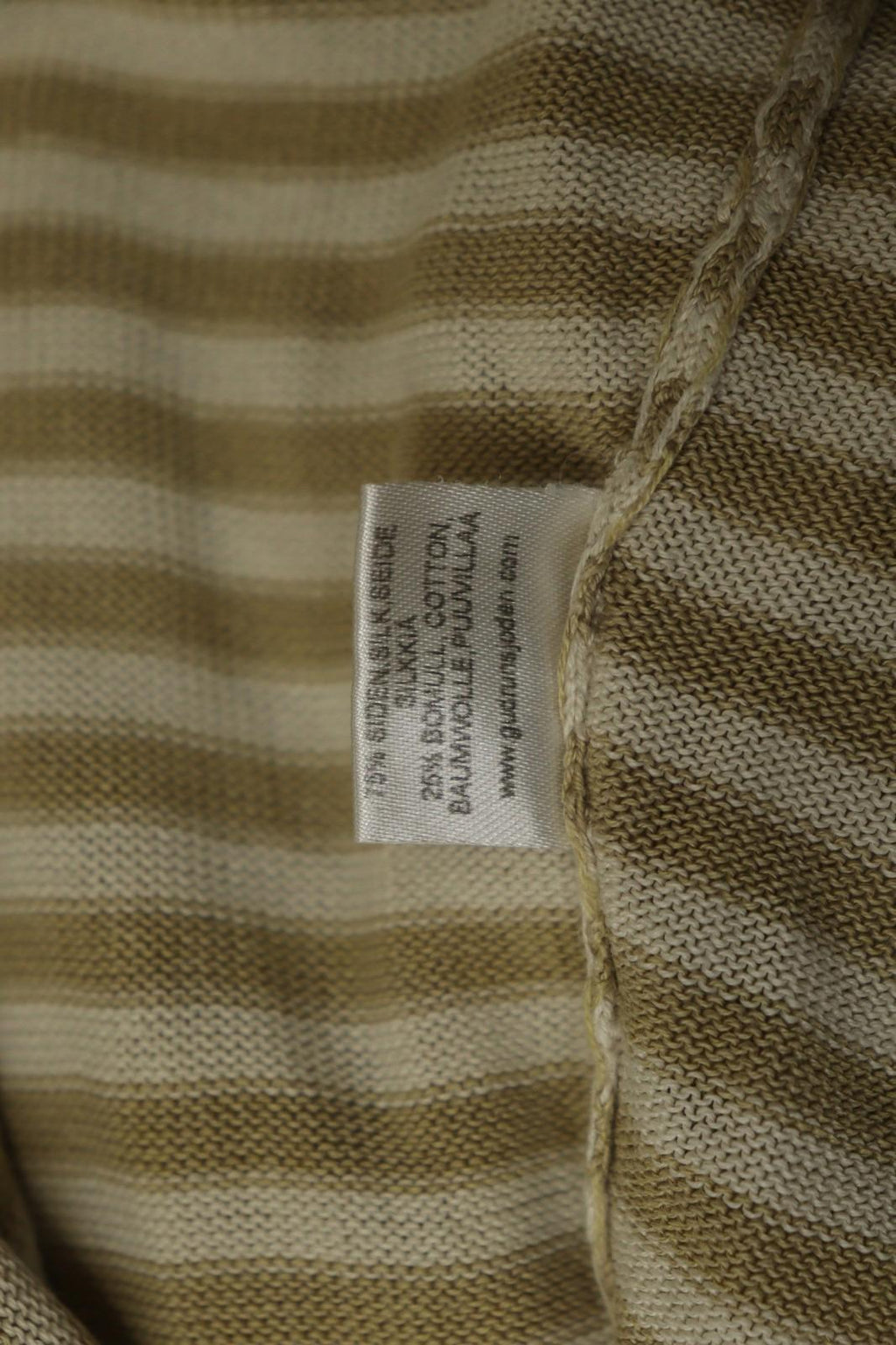 GUDRUN SJÖDEN Ivory Beige Striped Silk Long Sleeve Pullover Knitted Top – Size M