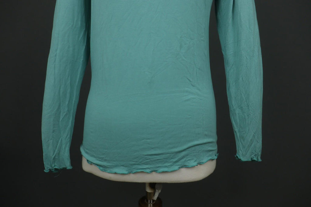 GUDRUN SJODEN Green Modal Knit Round Neck Long Sleeve Blouse Tunic Top – Size M