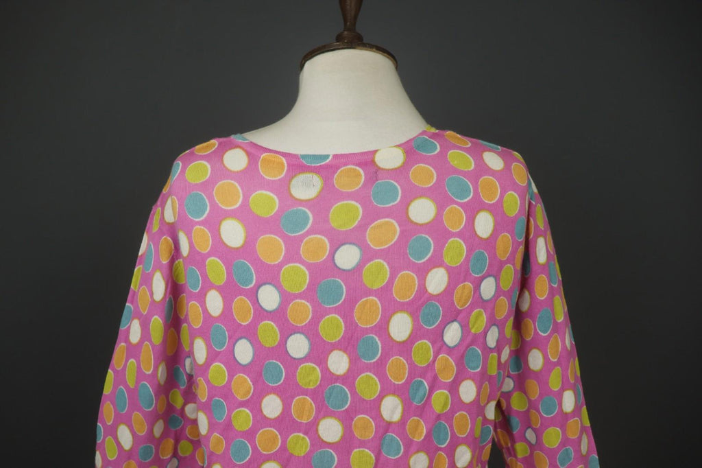 GUDRUN SJÖDEN Multi Polka Dot Long Sleeve Button Front Cardigan Sweater – Size M