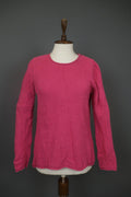 GUDRUN SJODEN Pink Cotton Knitted Long Sleeve Round Neck Pullover Sweater – Size S