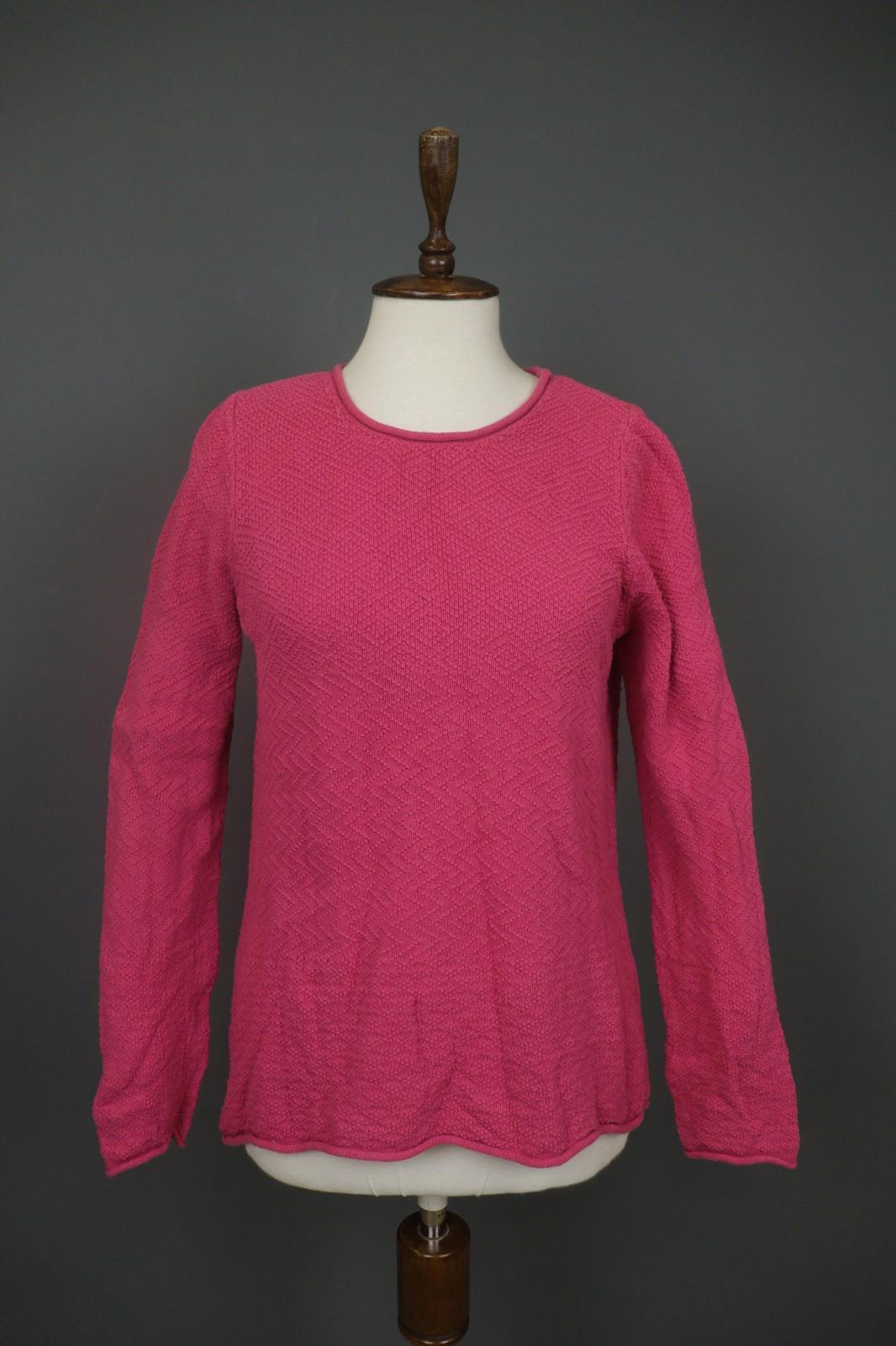 GUDRUN SJODEN Pink Cotton Knitted Long Sleeve Round Neck Pullover Sweater – Size S