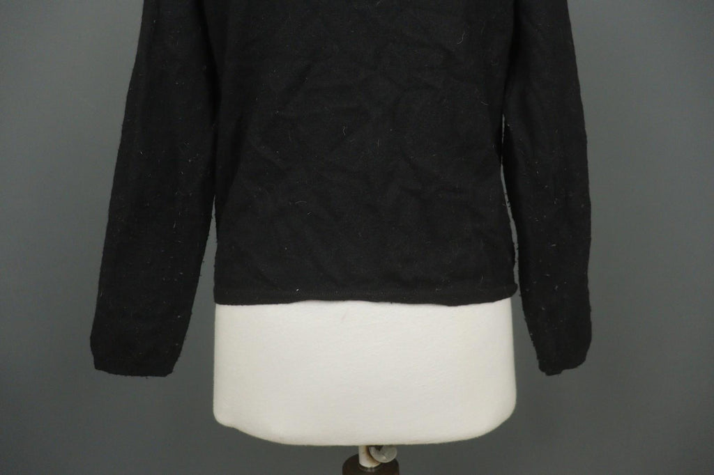 GUDRUN SJODEN Black 100% Wool Long Sleeve Button Front Cardigan Sweater – Size L