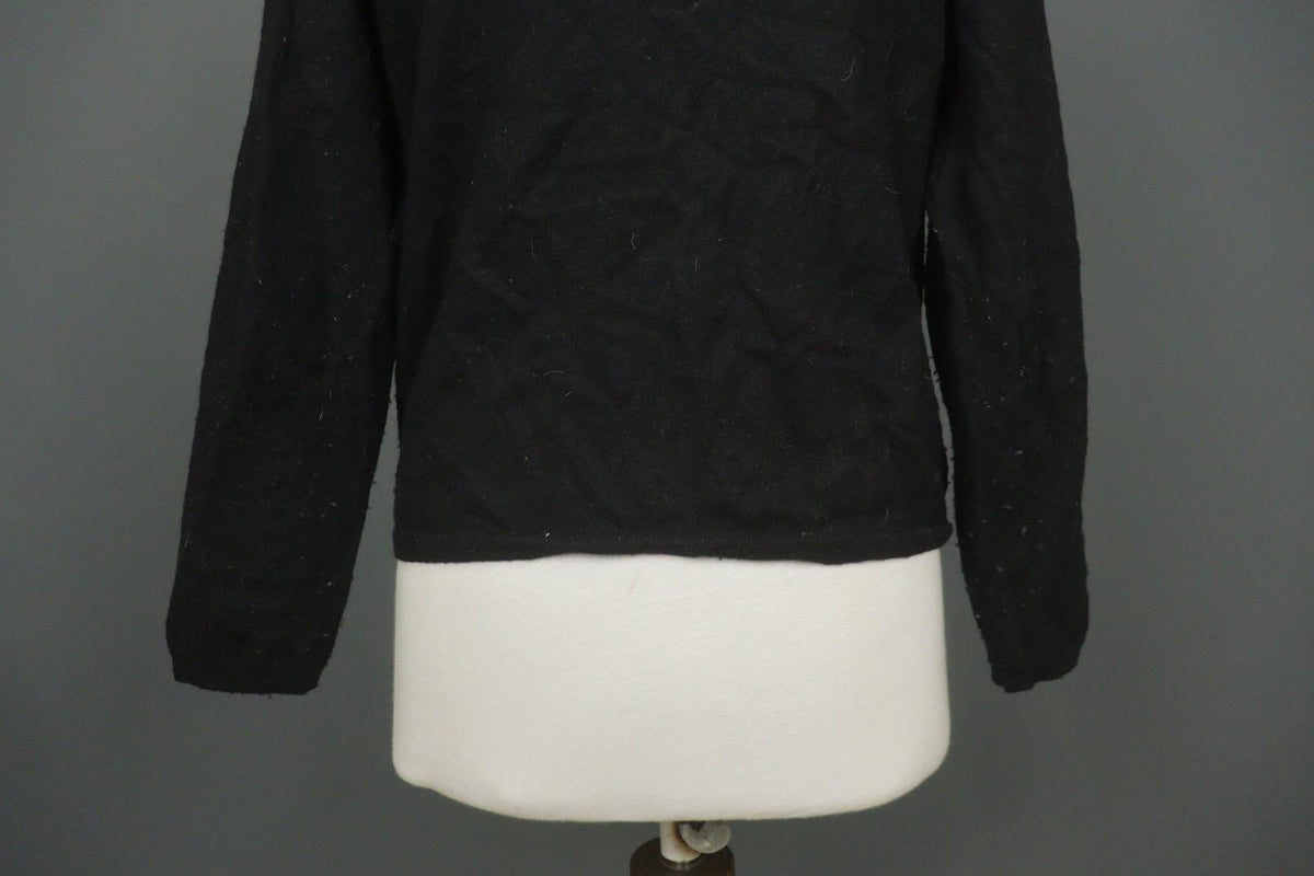 GUDRUN SJODEN Black 100% Wool Long Sleeve Button Front Cardigan Sweater – Size L