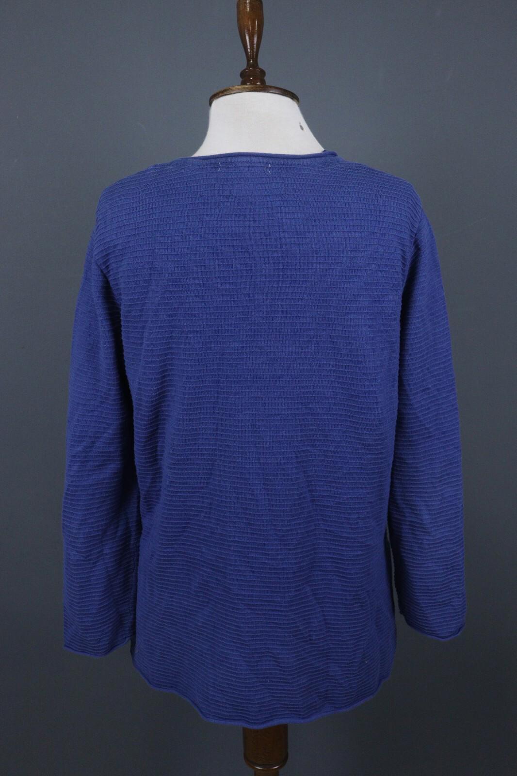 GUDRUN SJODEN Blue Striped Long Sleeve Top Blouse – Size M