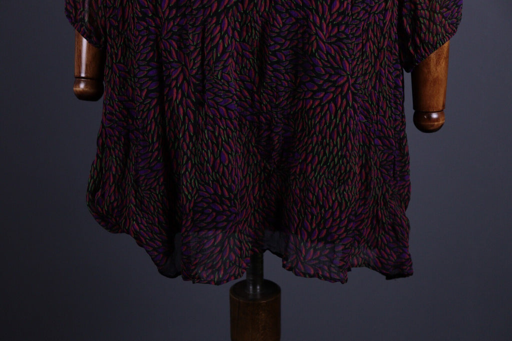 BA&SH Multicolor Floral Relaxed Mesh Long Sleeve Blouson Dress – Size 0 / XS