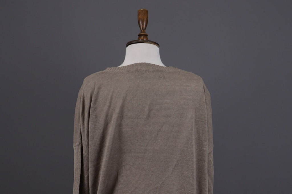 Gudrun Sjoden Brown Linen Lagenlook Long Sleeve Relaxed A-Line Dress – Size L