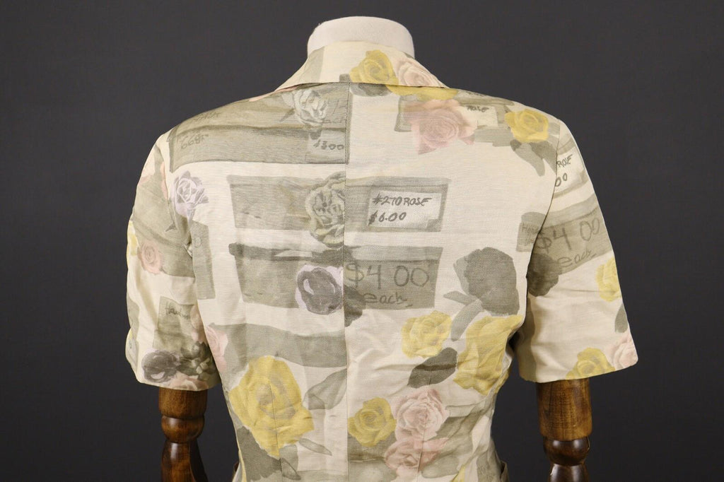 LAUREL by ESCADA Multicolor Floral Silk Linen Lightweight Blazer Jacket – Size M