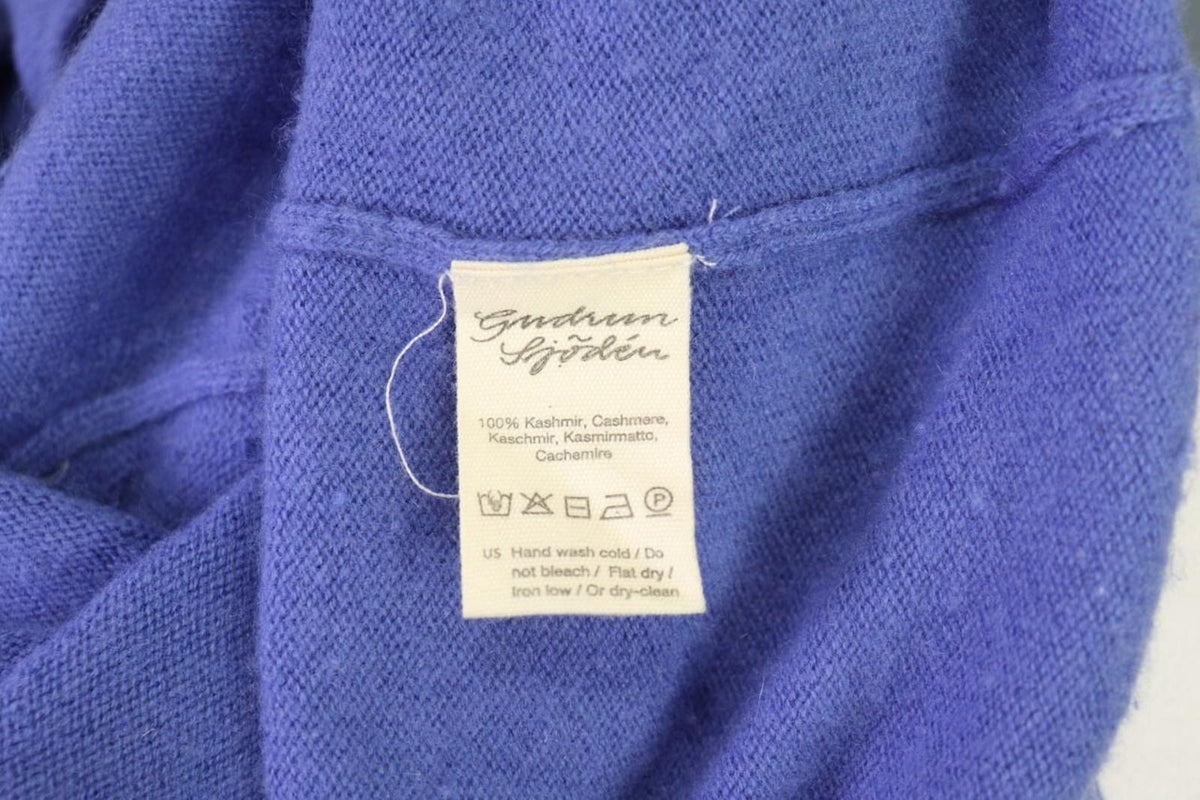 GUDRUN SJODEN Blue Cashmere Knit Cardigan Sweater – Size M