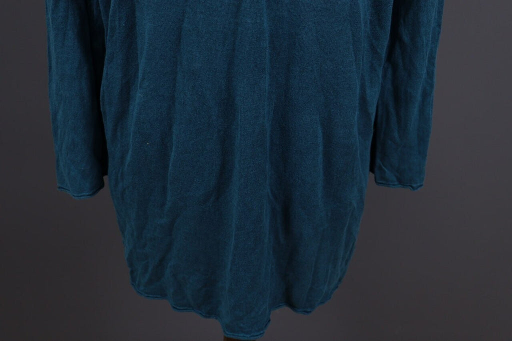 Gudrun Sjoden Blue Linen Lagenlook Long Sleeve Relaxed A-Line Dress – Size L