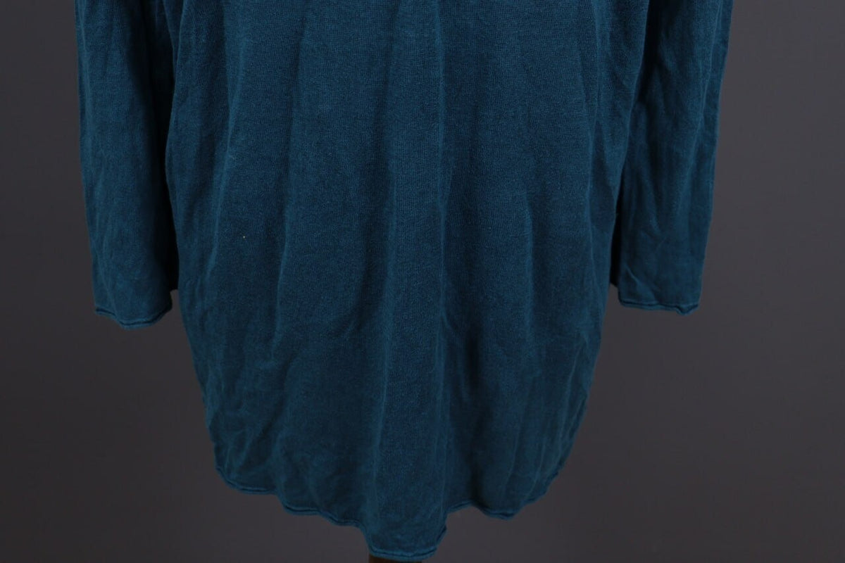 Gudrun Sjoden Blue Linen Lagenlook Long Sleeve Relaxed A-Line Dress – Size L