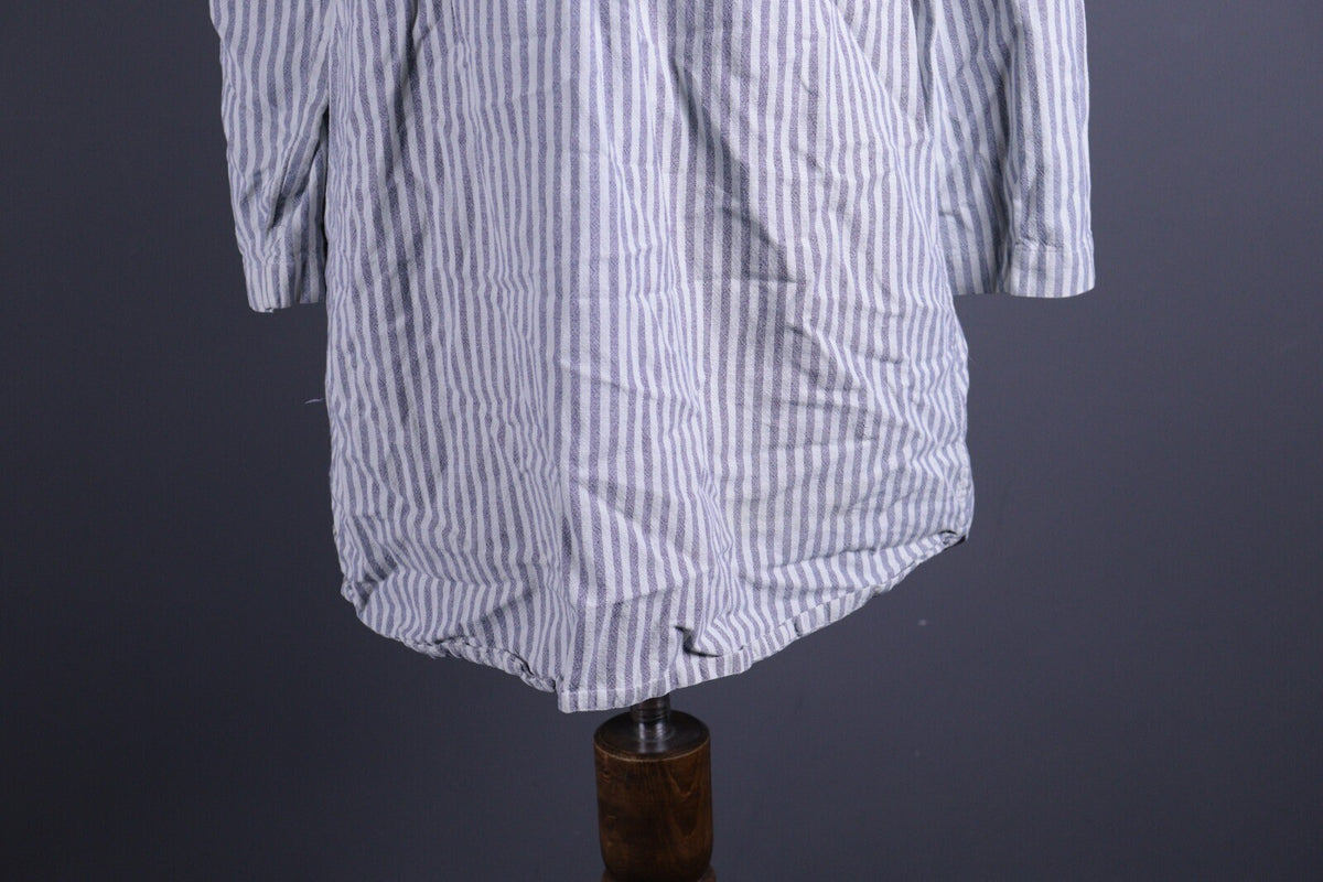 Toast White Linen Stripe Long Sleeve Relaxed Blouson Midi Dress – Size UK12 US8 M