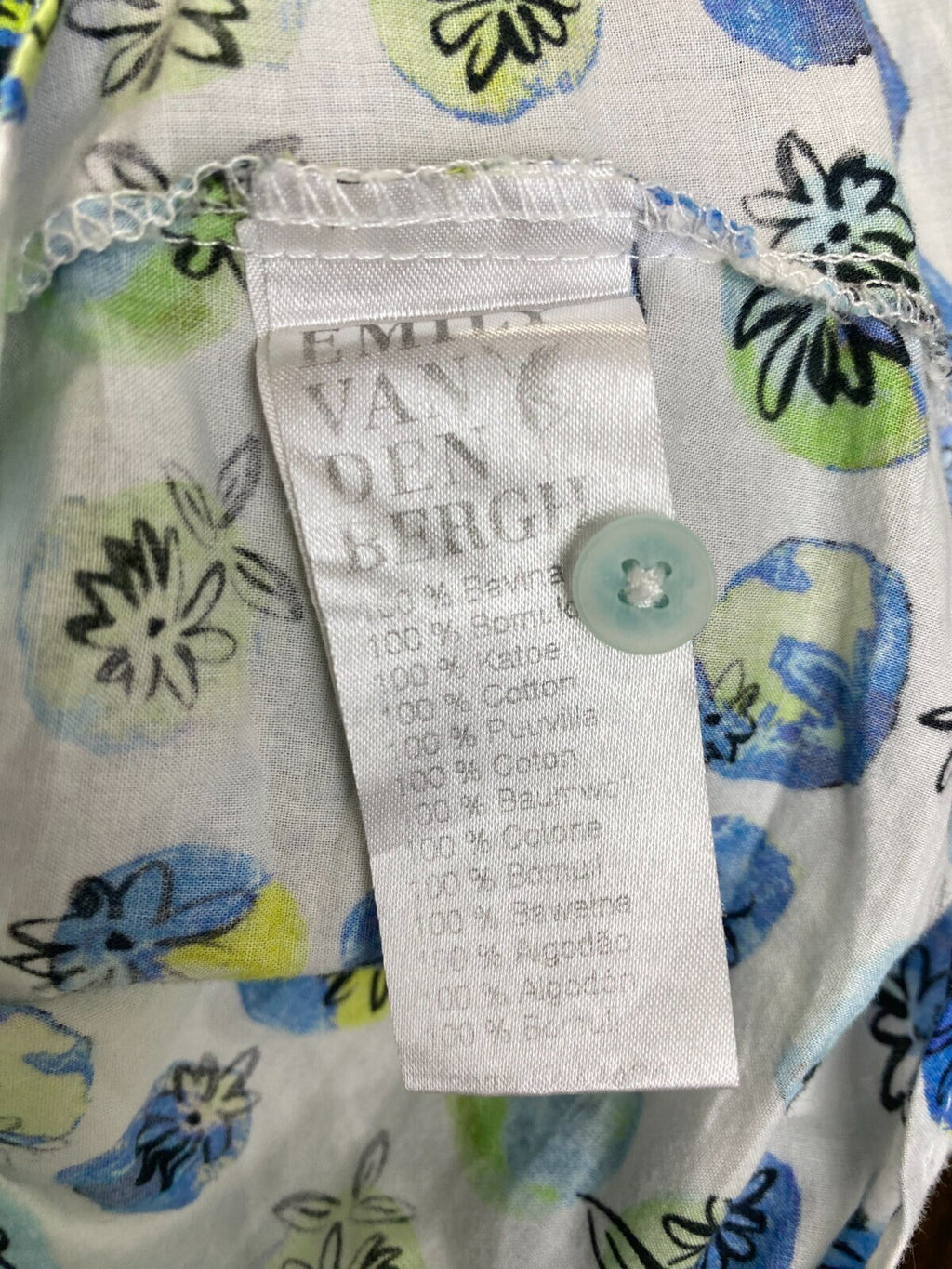 Emily Van Den Bergh Multicolor Henley Floral Long Sleeve Shirt – Size S US 6 EU 38