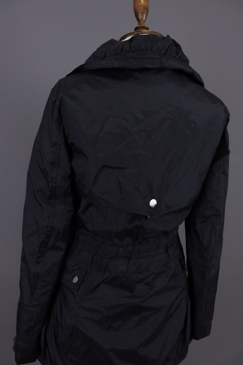Cop. Copine Black Lagenlook Full Zip Veste Designer Parka Coat Jacket – Size 30