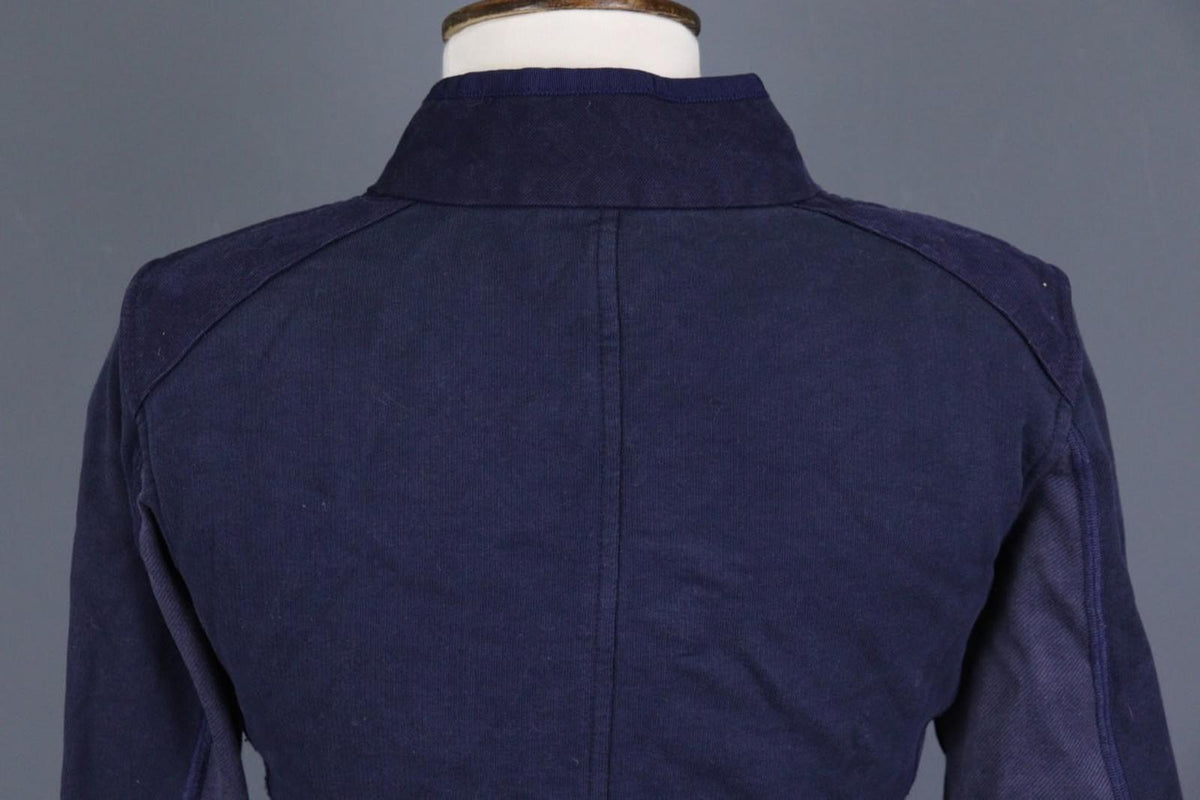 FRAUENSCHUH Blue 100%Cotton Mock Neck Long Sleeve Zipper Pockets Jacket – Size 2