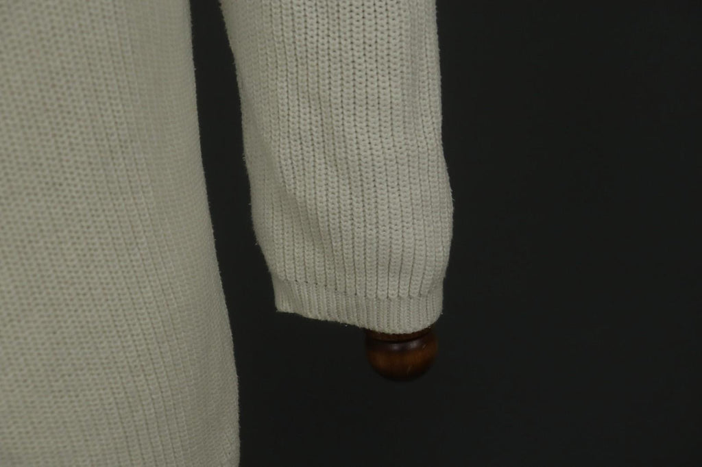 Salvatore Ferragamo White Knitted Crew Neck Long Sleeve Pullover Sweater – Size 38