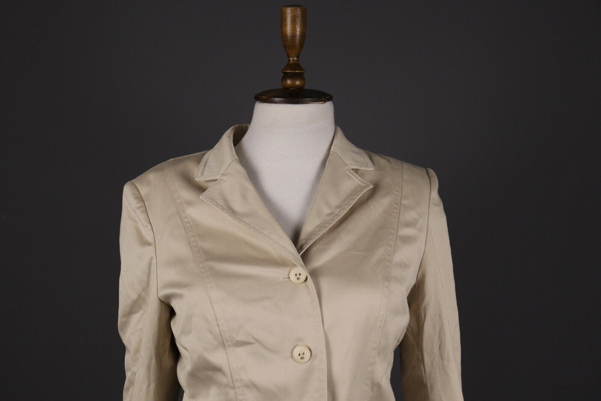 Escada Beige Formal Skirt Suit 2 Piece Blazer Jacket – Size 36