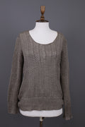 Oska Brown Lagenlook Relaxed Linen Knit Pullover Sweater – Size 2 / M