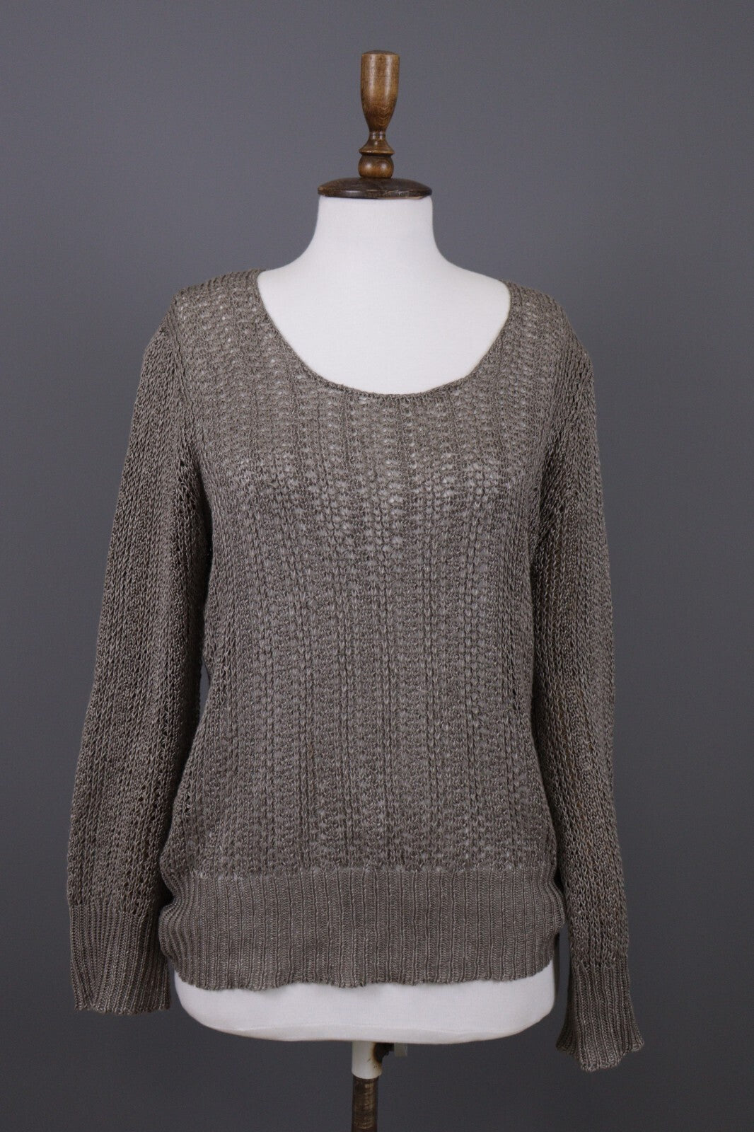 Oska Brown Lagenlook Relaxed Linen Knit Pullover Sweater – Size 2 / M