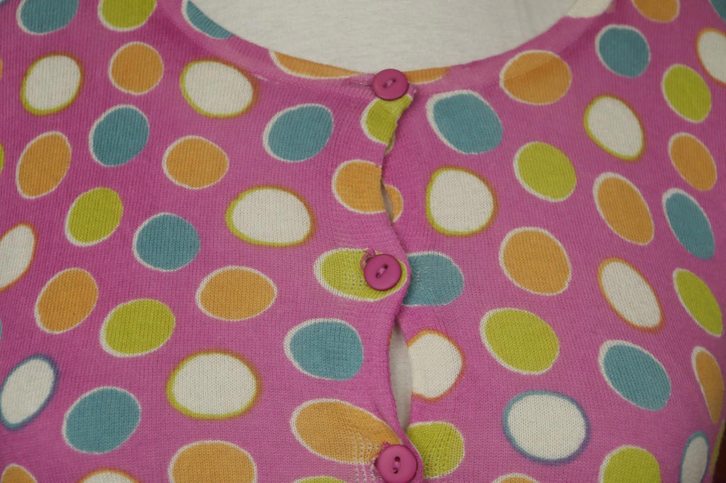 GUDRUN SJÖDEN Multi Polka Dot Long Sleeve Button Front Cardigan Sweater – Size M