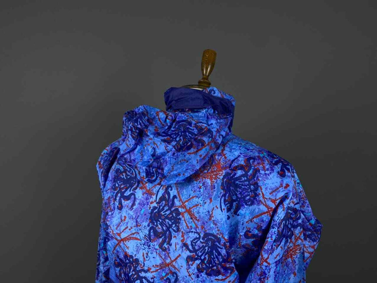 K.WAY PLUS Blue Zip Up Waterproof Windproof Nylon Rainjacket – Men's M