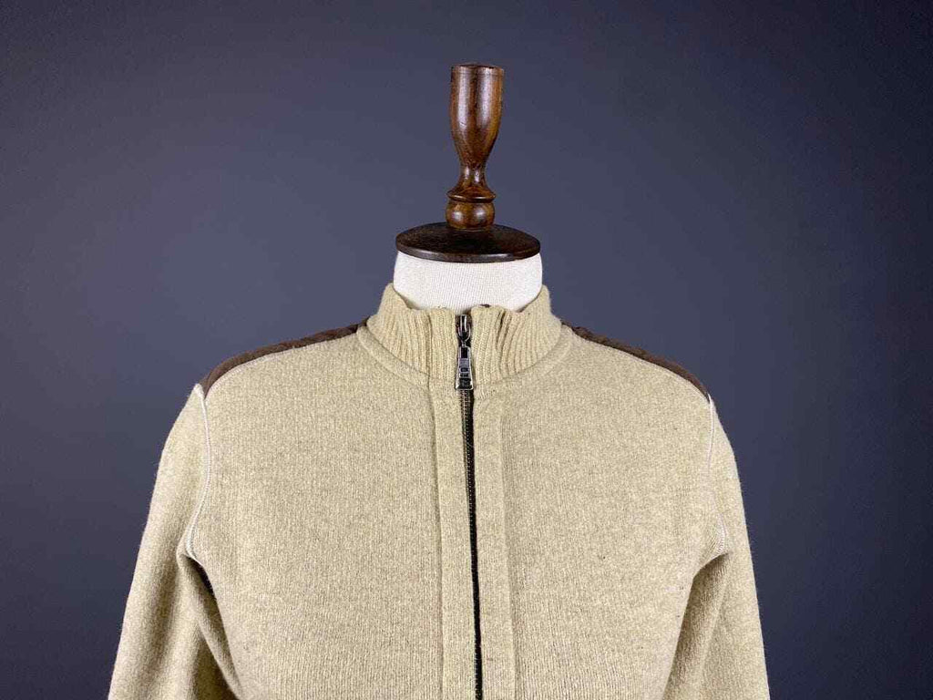 Patagonia USA Beige Wool Full Zip Winter Fleece Sweater – Women's M