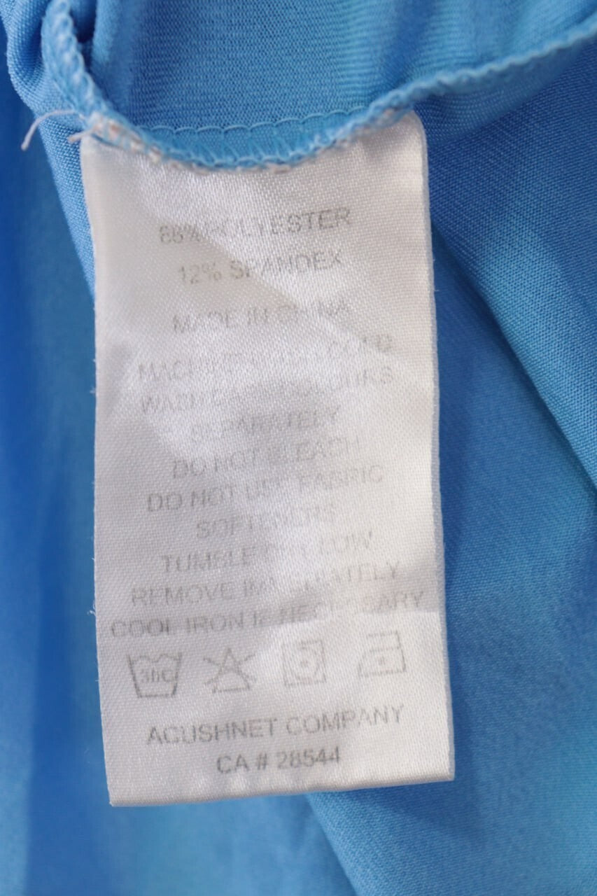 FJ FootJoy Athletic Fit Blue Striped Golf Short Sleeve Polo Shirt – Size L
