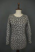 GUDRUN SJODEN Gray & Black Floral Modal Long Sleeve Crew Neck Blouse Top – Size S
