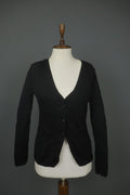 ANNETTE GOERTZ Kami Black Silk Blend Knit Button Front Cardigan Sweater – Size M