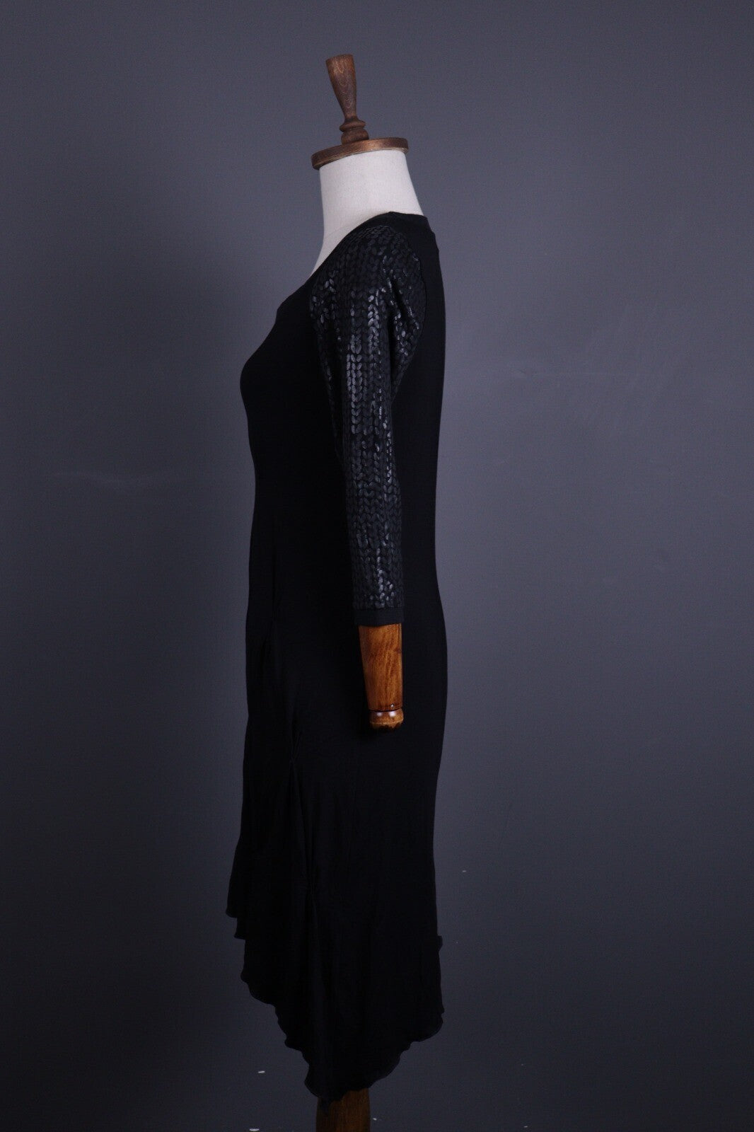 Sportalm Kidzbuhel Black Sequin Long Sleeve Sweater Midi Dress 36 / S