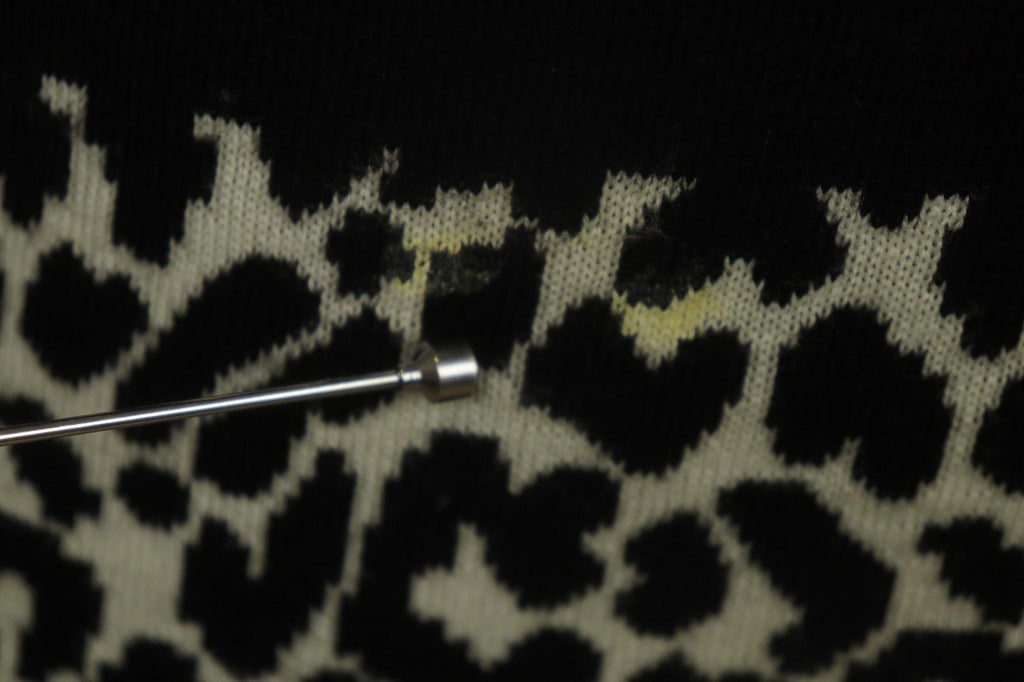 GIVENCHY Life Black White Leopard Print 100% Wool Long Sleeve Sweater Dress M/L