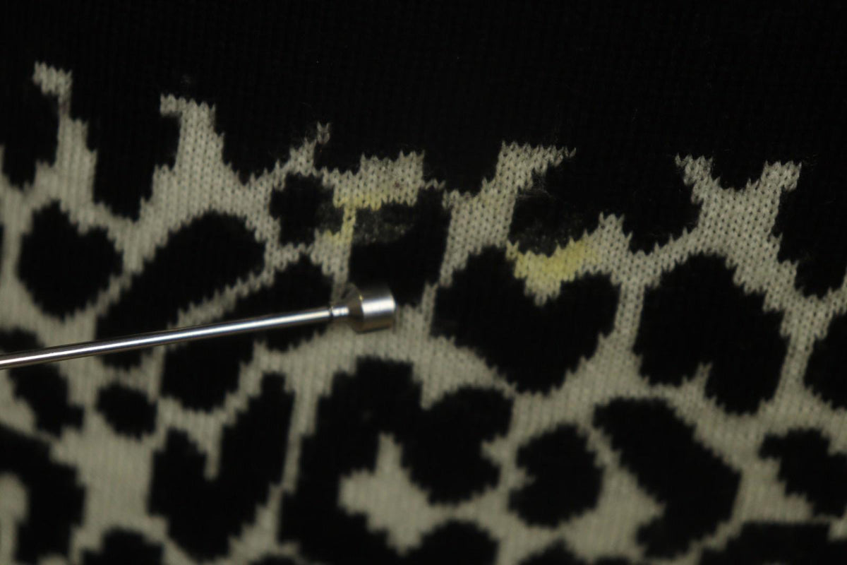 GIVENCHY Life Black White Leopard Print 100% Wool Long Sleeve Sweater Dress M/L