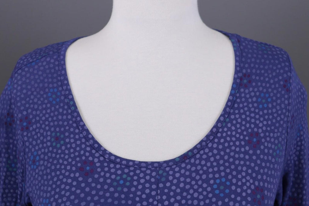 GUDRUN SJODEN Blue Floral Long Sleeve Blouson Midi Dress – Size S