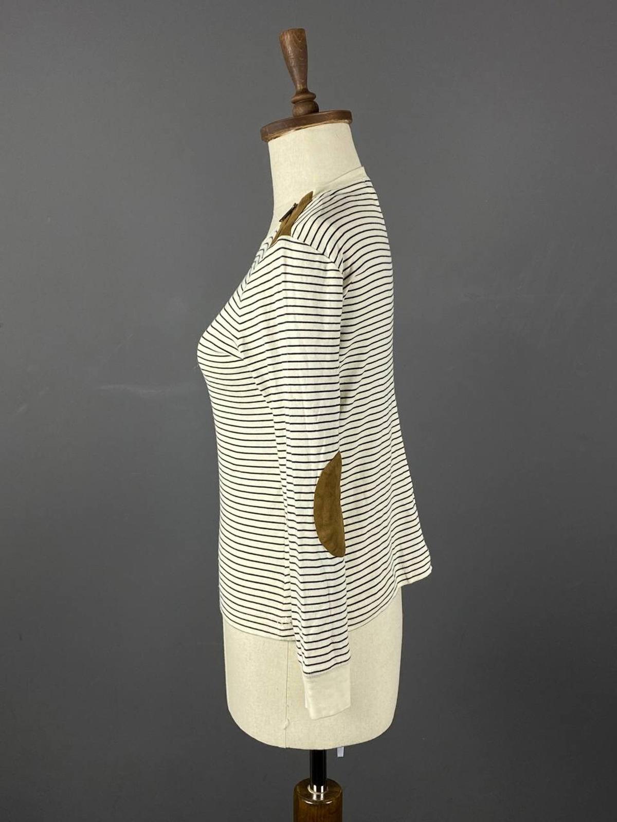 LAUREN JEANS COMPANY RALPH LAUREN Striped Elbow Patches Sweater – Size M