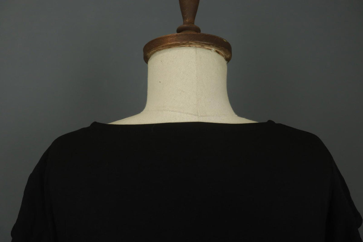 GUDRUN SJODEN Black Lyocell Short Sleeve Round Neck Pullover Blouse Top – Size L