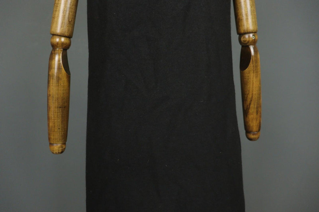 HANNES ROETHER Black 100% Wool Cap Sleeve Crew Neck Pullover Sheath Dress – Size S