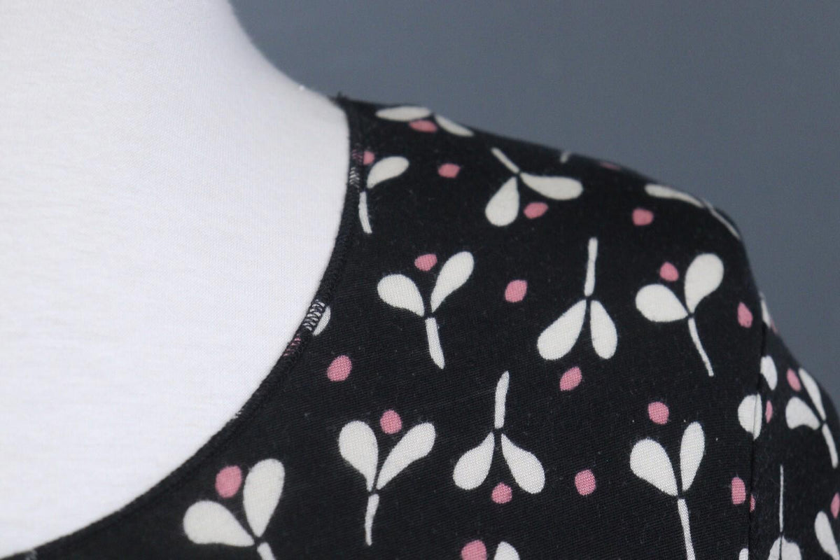 GUDRUN SJODEN Black Geometric Long Sleeve Top Blouse – Size S