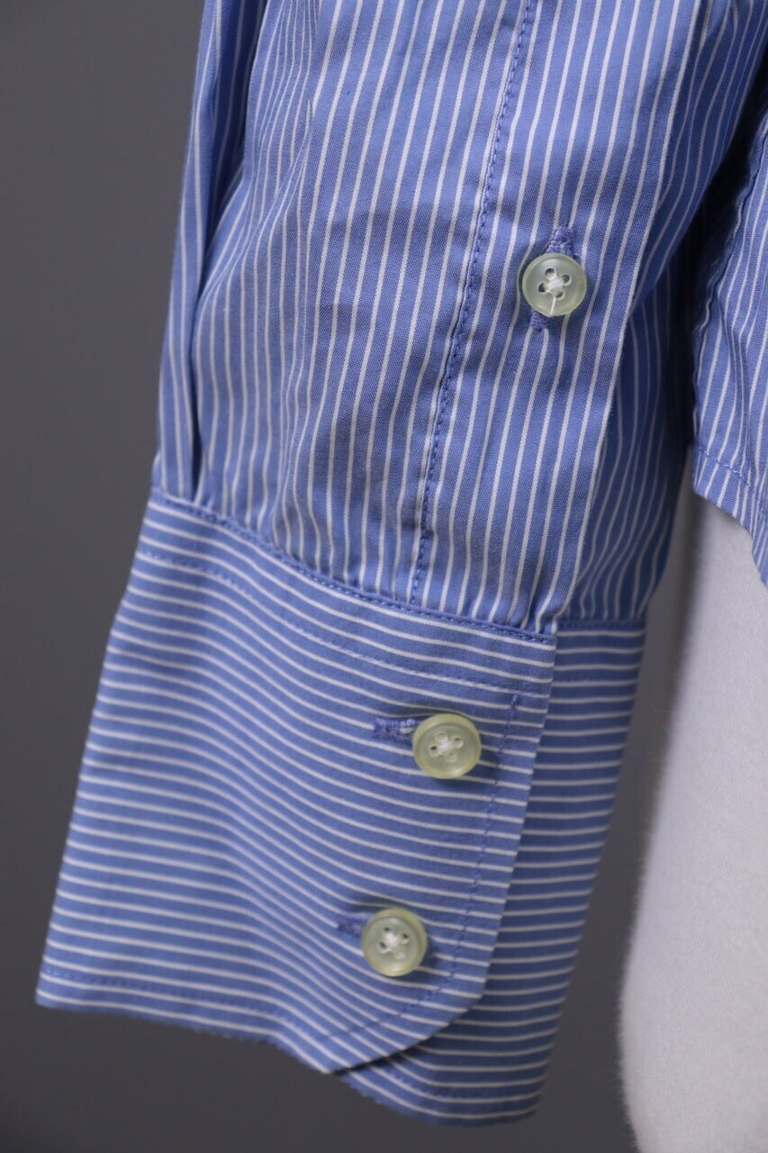 La Martina Blue Pinstripe Long Sleeve Blouse Shirt – Size M – Used