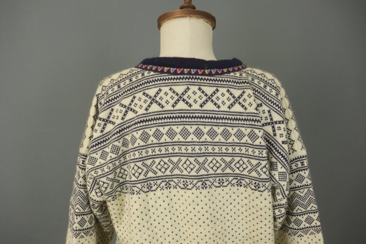 DALE OF NORWAY Multi Fair Isle Wool Knitted Button Front Ski Sweater – Size M