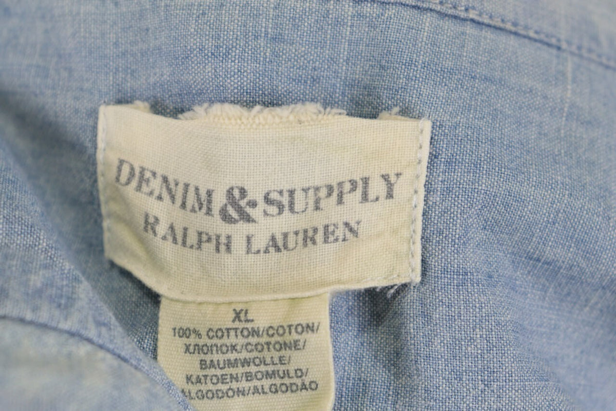 Denim & Supply Ralph Lauren Blue Long Sleeve Denim Over Shirt XL – Men's