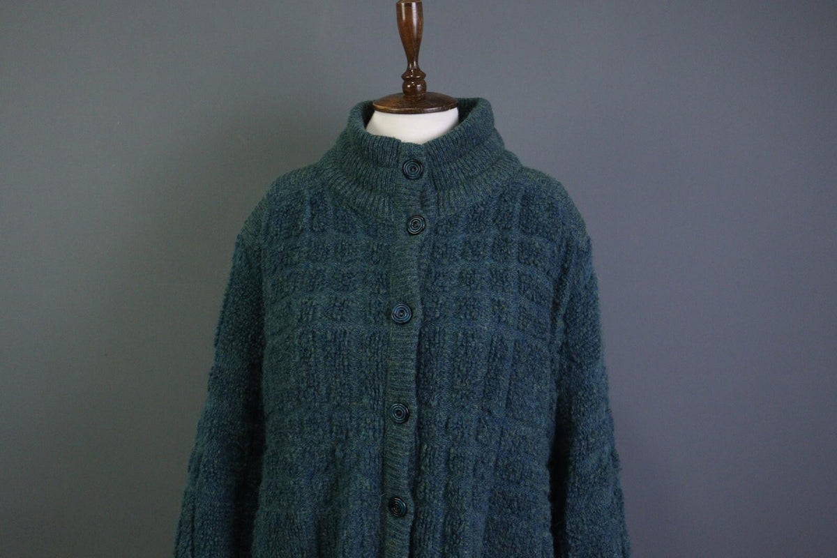 MISSONI Blue Wool Mohair Knit Long Sleeve Button Cardigan Sweater – Size L