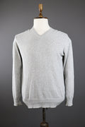 La Martina Buenos Aires Grey Cotton V-Neck Sweater – Men's S