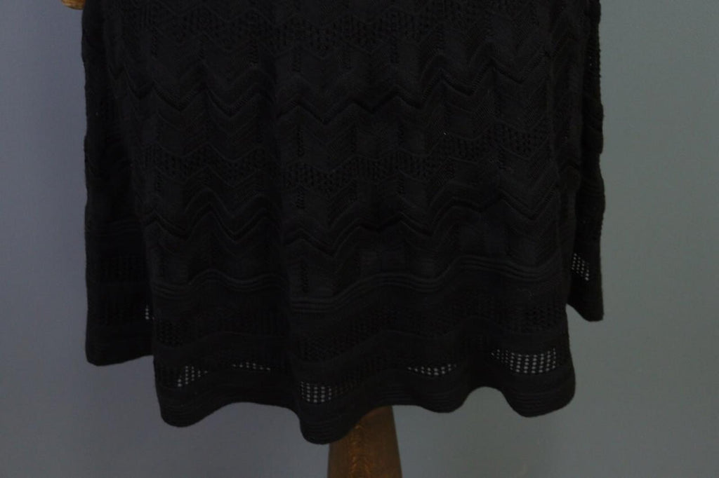 MISSONI Black Long Sleeve V-Neck A-Line Bodycon Dress – Size 44
