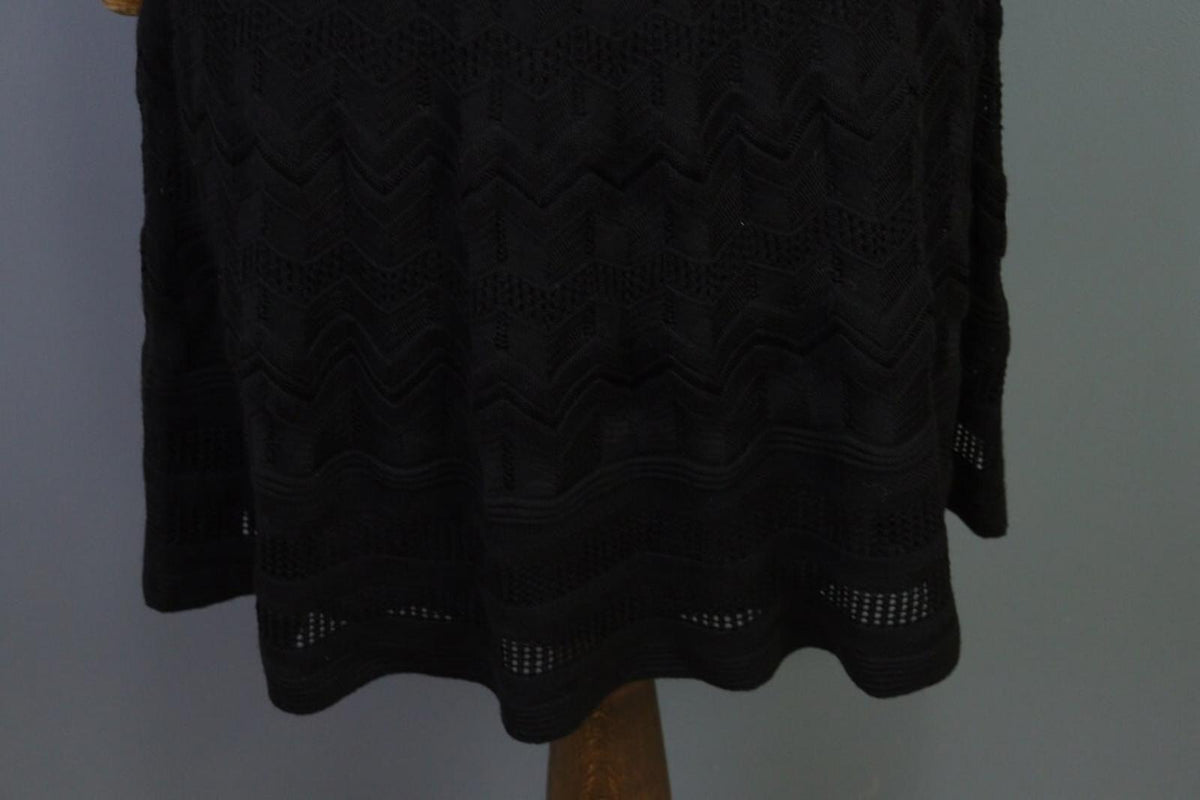 MISSONI Black Long Sleeve V-Neck A-Line Bodycon Dress – Size 44