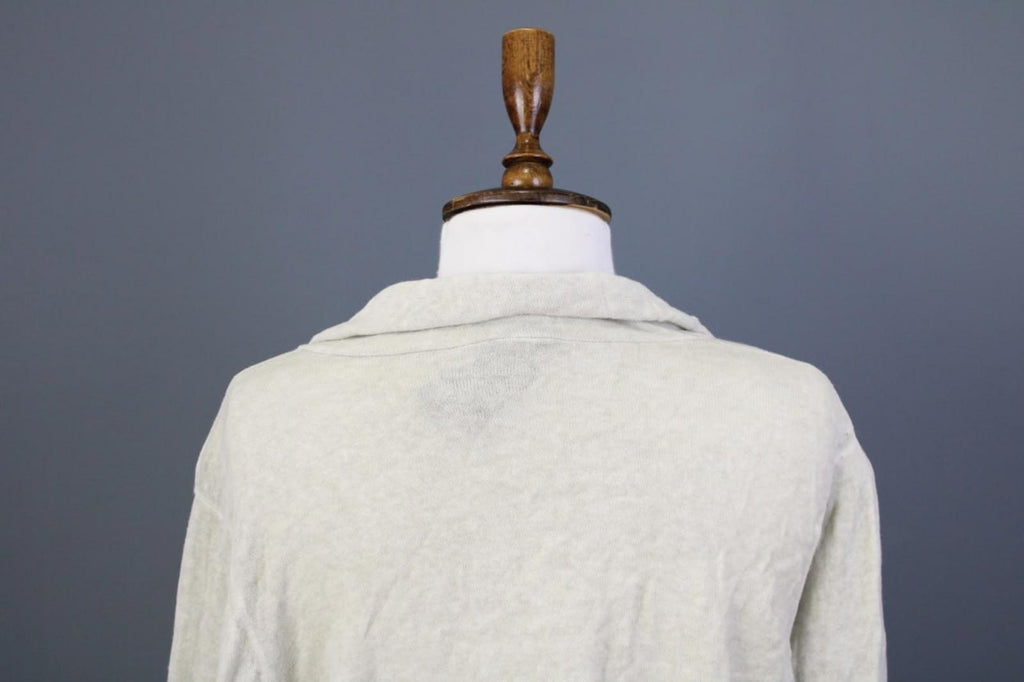 RUNDHOLZ Cardigan Sweater Beige 100% Cotton Collared Long Sleeve – Size XL