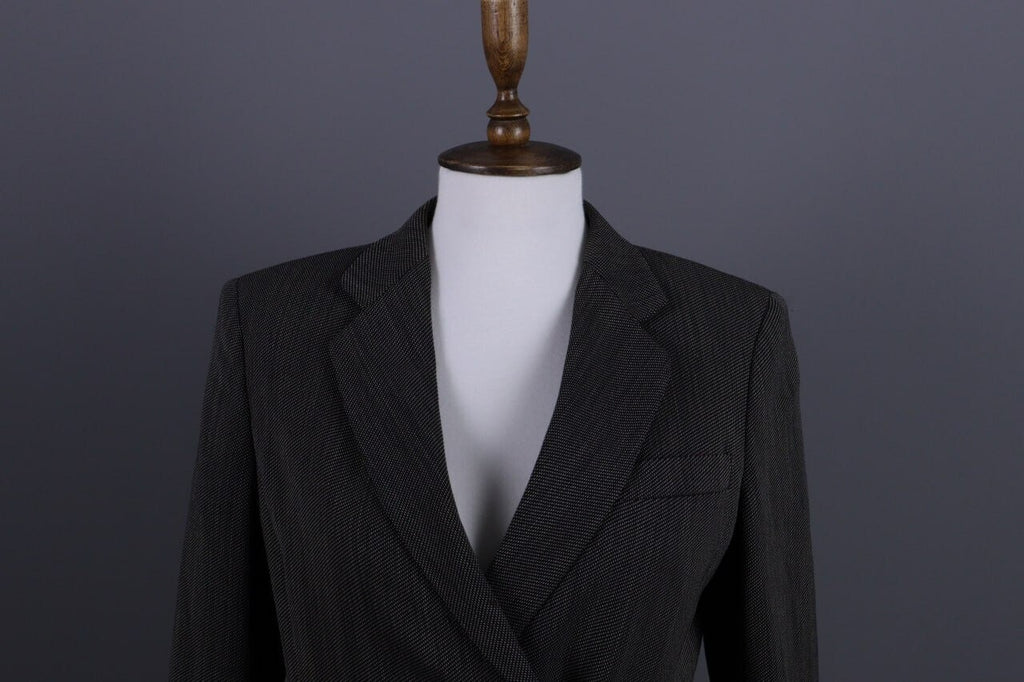 Max Mara Gray Wool Double Breasted Two Button Blazer Jacket – Size 40 / S