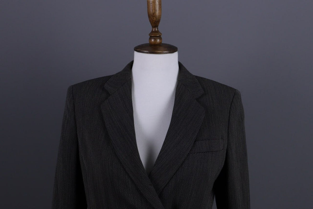 Max Mara Gray Wool Double Breasted Two Button Blazer Jacket – Size 40 / S