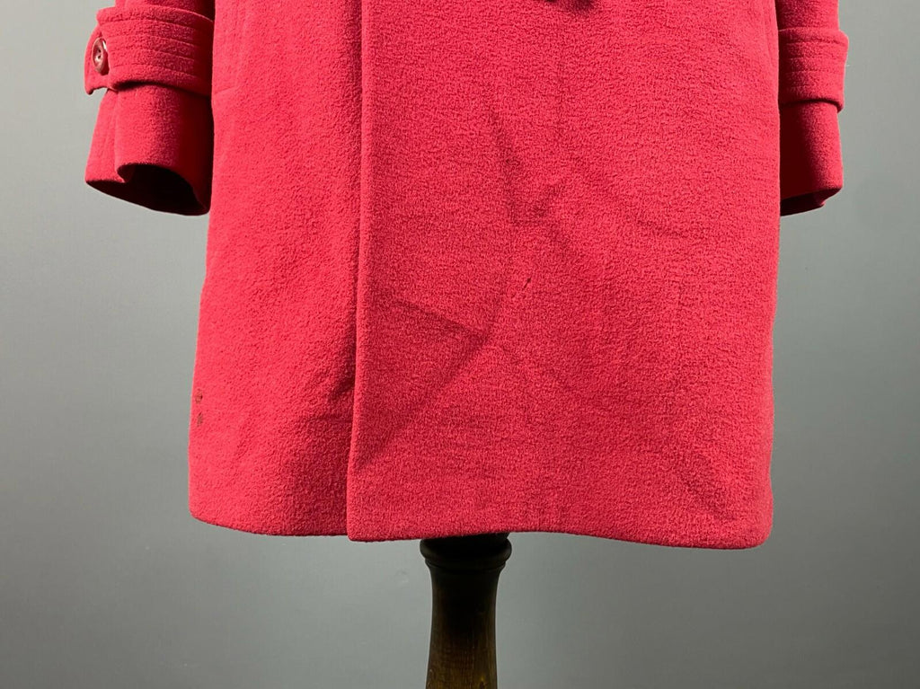 HENSEL & MORTENSEN Red Angora Wool Double Breasted Coat – Size 18