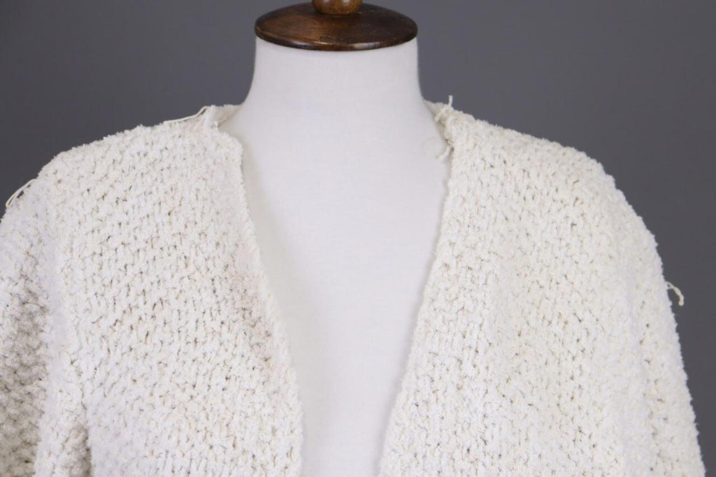 GANNI White Knit Open Front 3/4 Sleeve Cardigan Sweater – Size S