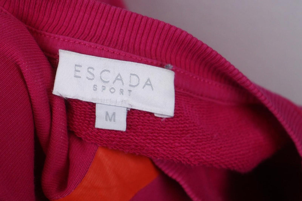 ESCADA Sport Red Cotton Ribbed Cuff & Hem Crew Neck Long Sleeve Sweater – Size M – Used